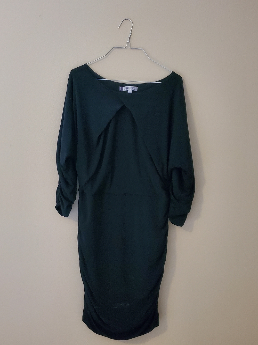 Jennifer Lopez Black Draped Bodycon Dress